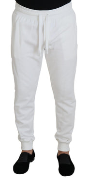 Elegant White Cotton Sweatpants Dolce & Gabbana