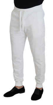 Elegant White Cotton Sweatpants Dolce & Gabbana