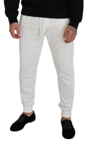 Elegant White Cotton Sweatpants Dolce & Gabbana