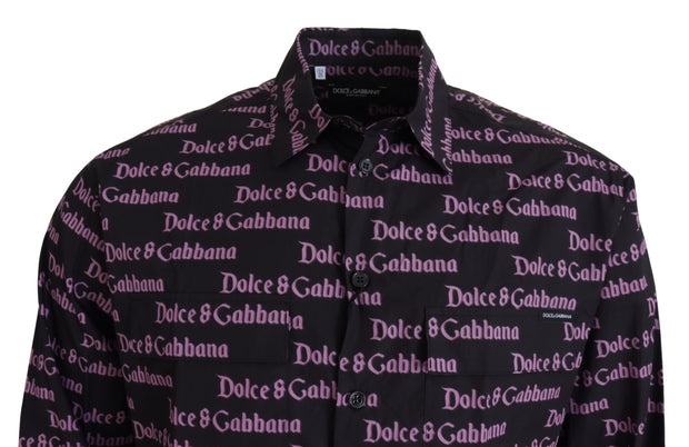 Elegant Slim Fit Black Dress Shirt Dolce & Gabbana