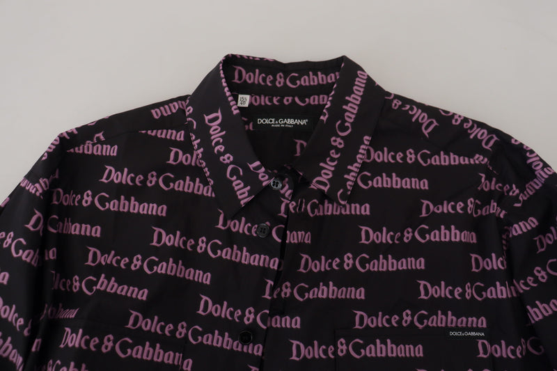 Elegant Slim Fit Black Dress Shirt Dolce & Gabbana