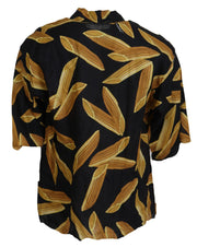 Black Linen Shirt with Penne Rigate Print Dolce & Gabbana