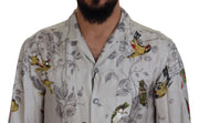 Elegant Silk Bird Print Casual Shirt Dolce & Gabbana