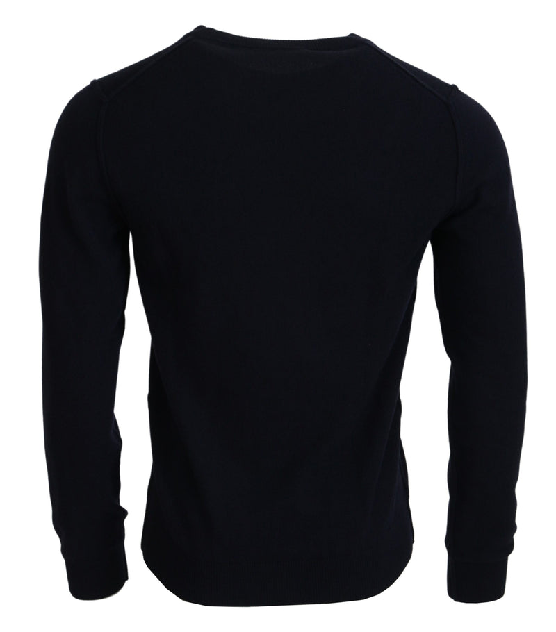 Elegant Blue Cashmere Pullover Sweater Dolce & Gabbana