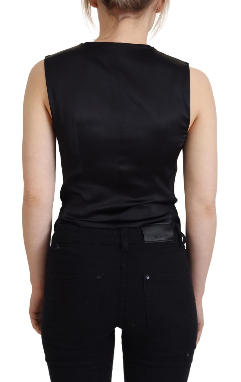 Elegant Black Silk Blend Waistcoat Vest Dolce & Gabbana