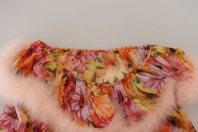 Elegant Silk Floral Off-Shoulder Blouse Dolce & Gabbana