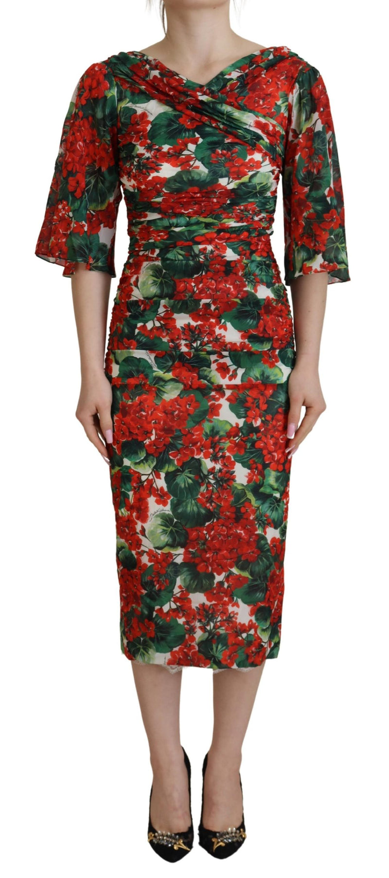 Enchanting Floral Print Sheath Dress Dolce & Gabbana