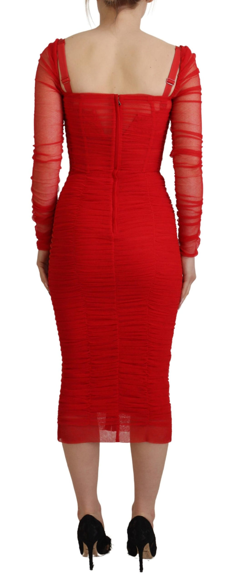 Elegant Red Bodycon Sheath Dress Dolce & Gabbana