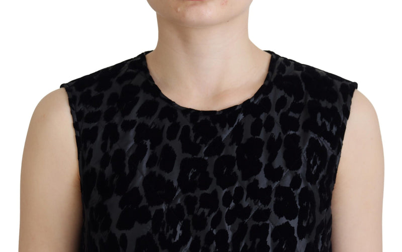 Elegant Leopard Pattern Mini Shift Dress Dolce & Gabbana