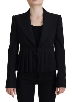 Elegant Black Stretch Wool Blazer Dolce & Gabbana