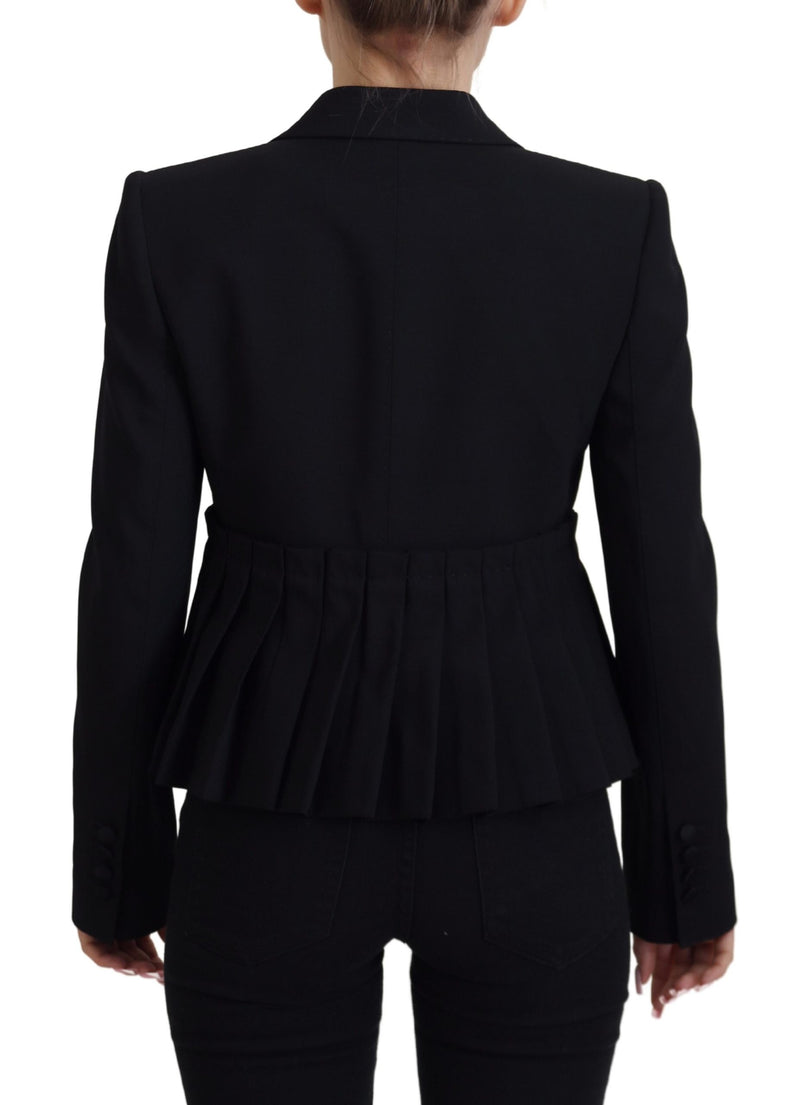 Elegant Black Stretch Wool Blazer Dolce & Gabbana