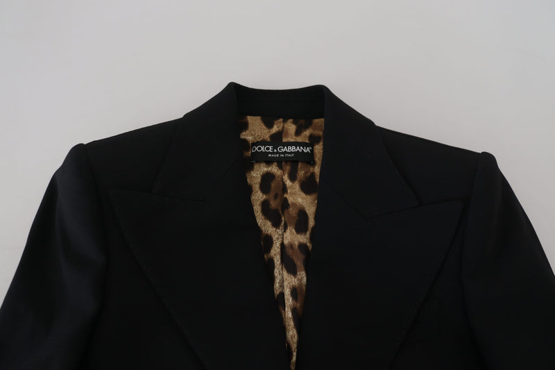 Elegant Black Stretch Wool Blazer Dolce & Gabbana