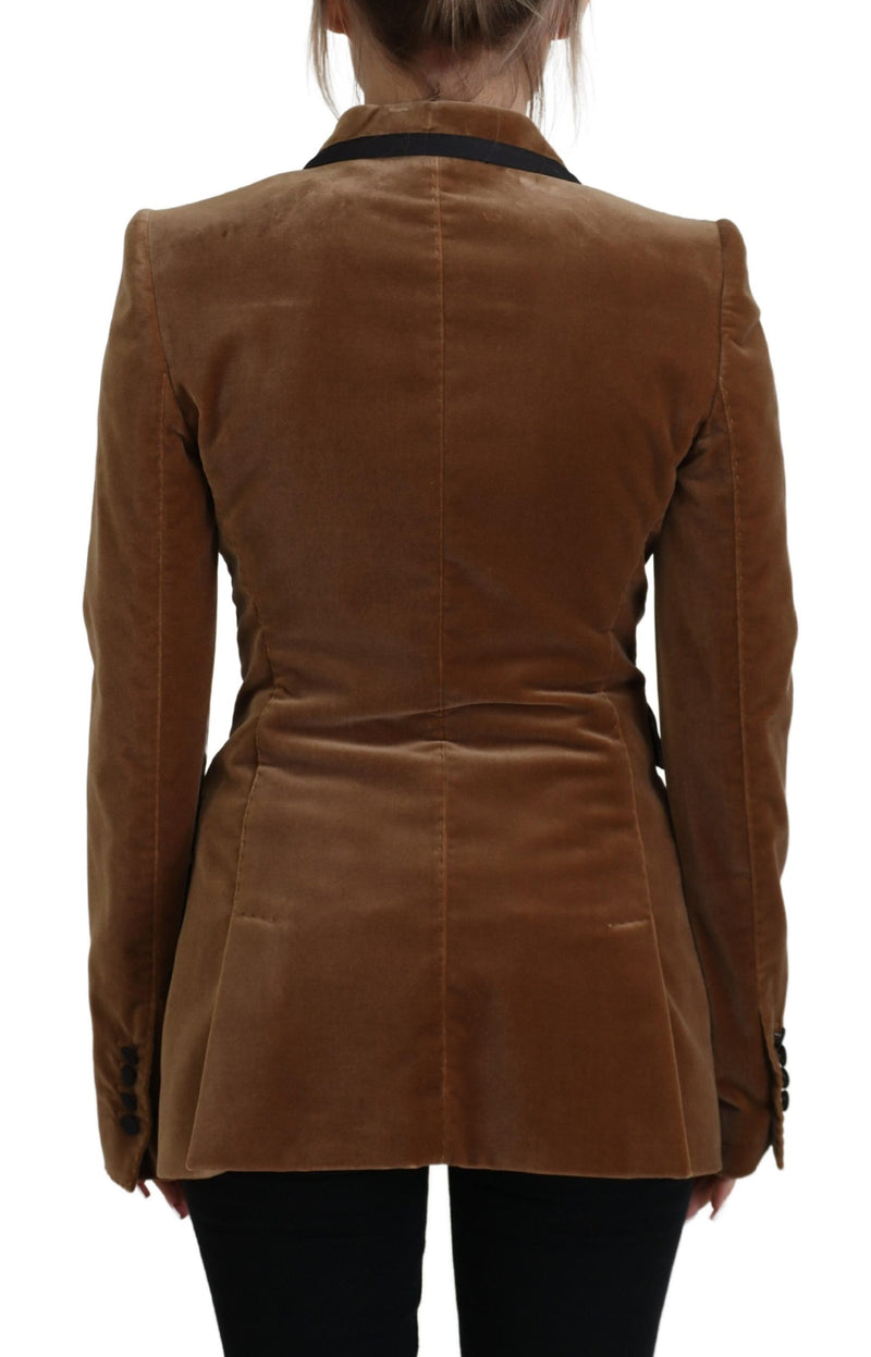 Elegant Double Breasted Brown Blazer Jacket Dolce & Gabbana