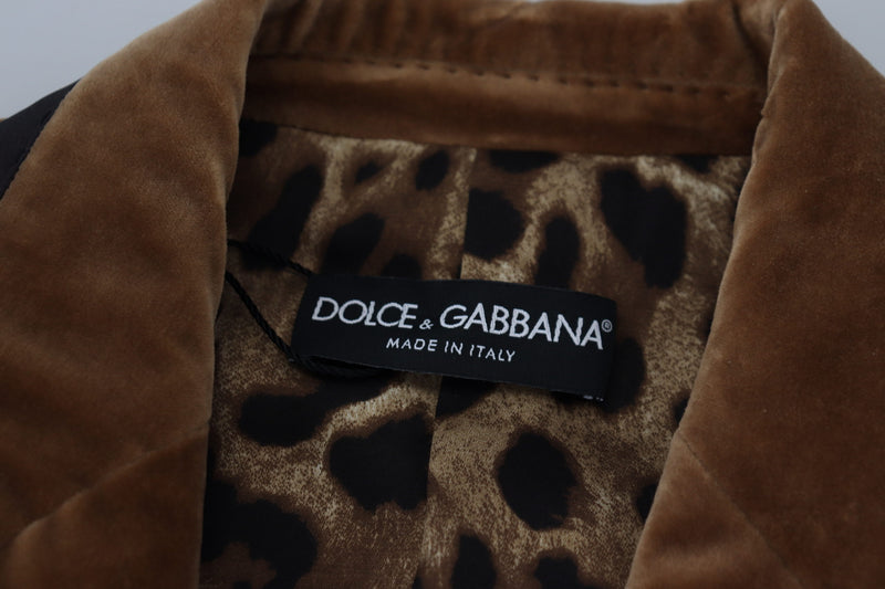 Elegant Double Breasted Brown Blazer Jacket Dolce & Gabbana