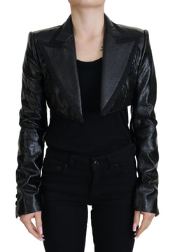 Elegant Cropped Black Designer Jacket Dolce & Gabbana