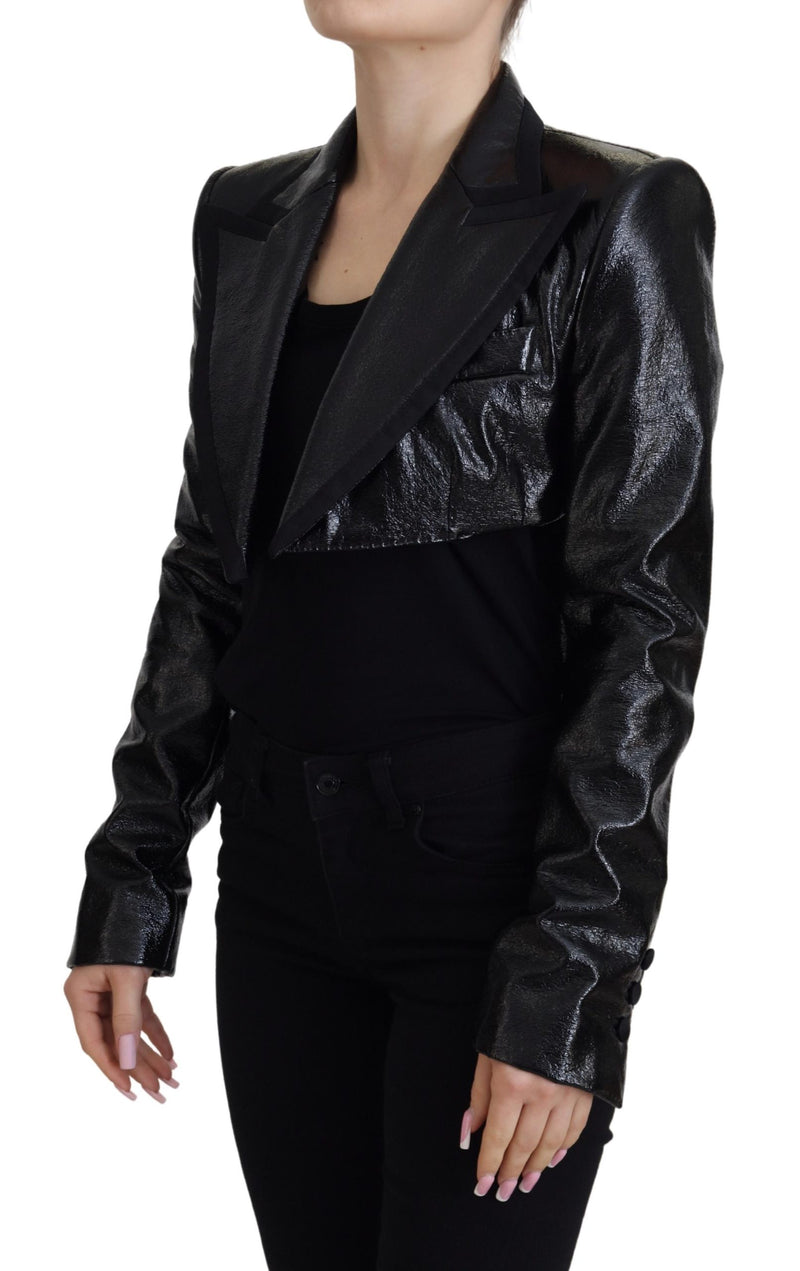 Elegant Cropped Black Designer Jacket Dolce & Gabbana