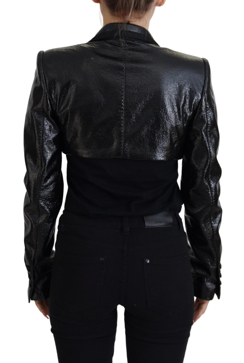 Elegant Cropped Black Designer Jacket Dolce & Gabbana