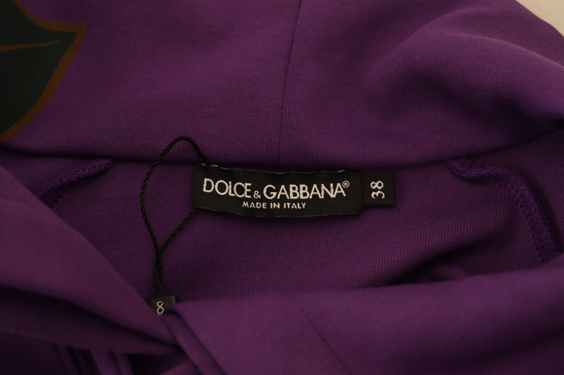 Elegant Purple Floral Pullover Sweater Dolce & Gabbana