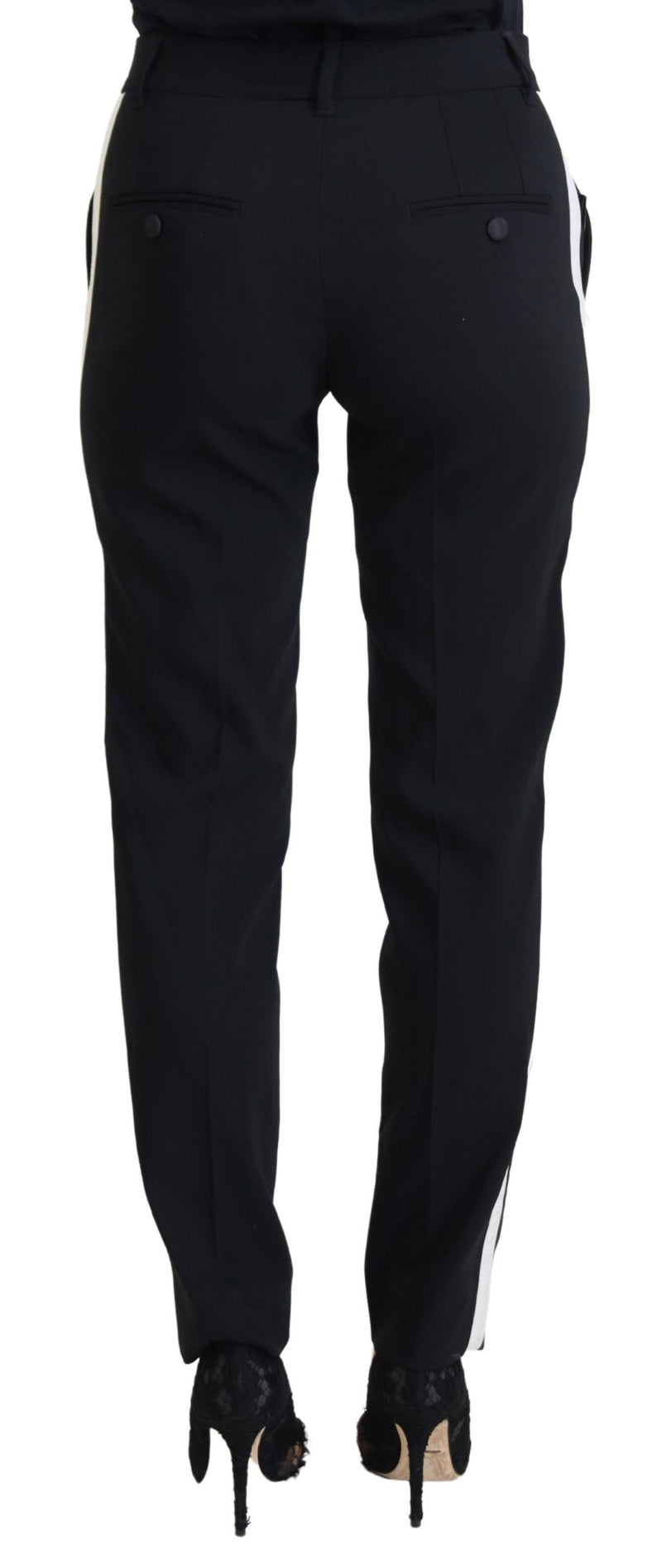 Elegant Black Wool-Silk Pants Dolce & Gabbana