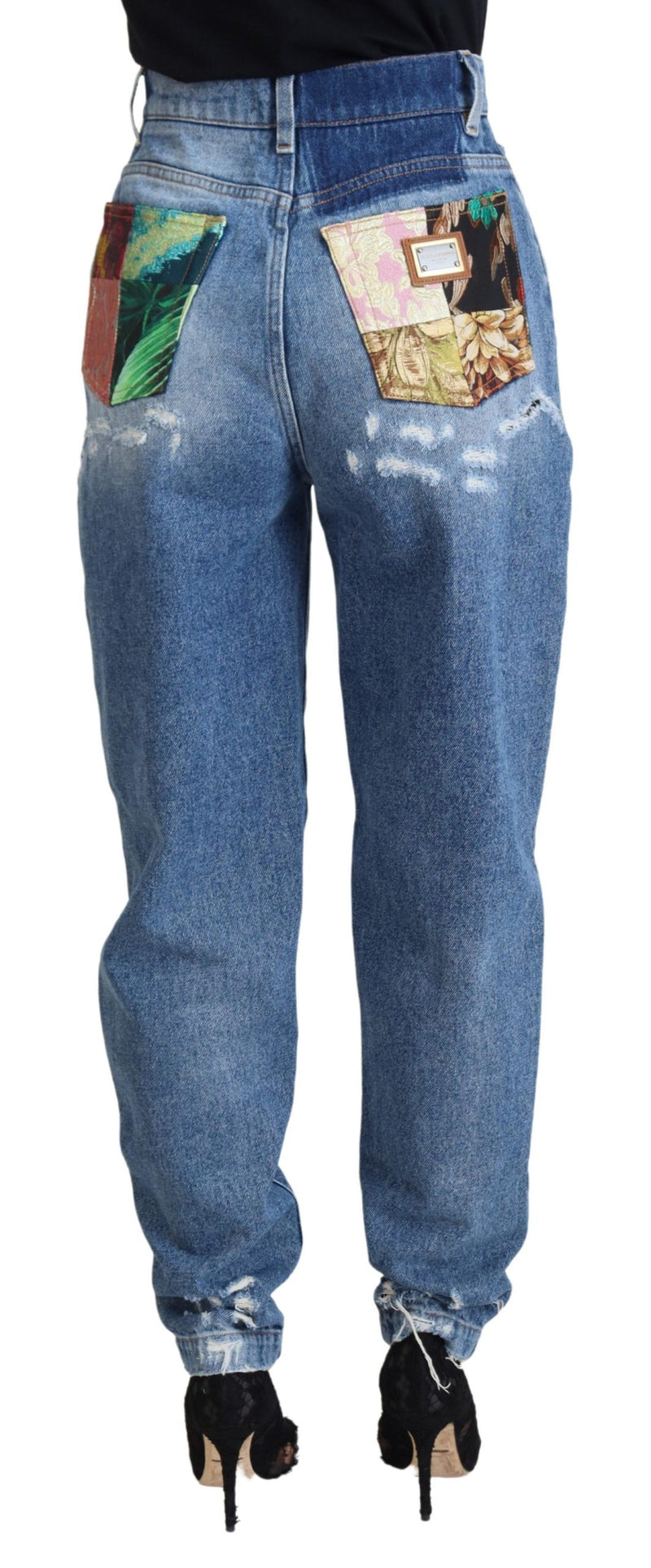 Chic Tattered Denim Pants - Indigo Essence Dolce & Gabbana