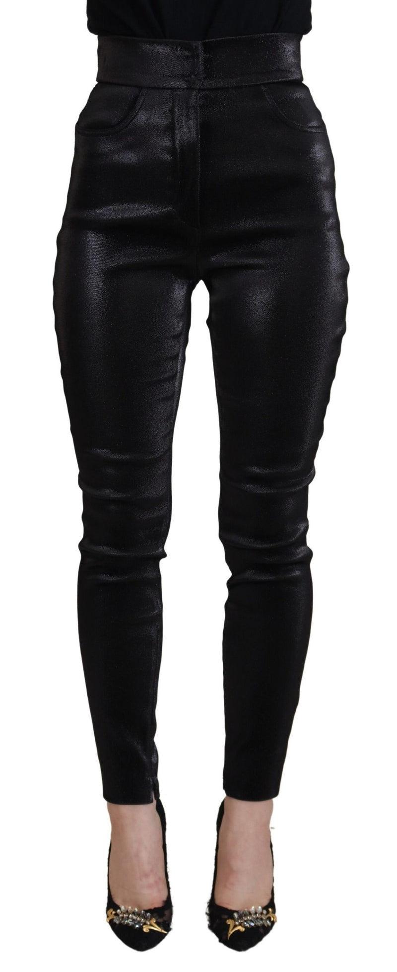 Elegant Black Denim Pants - Tailored Fit Dolce & Gabbana