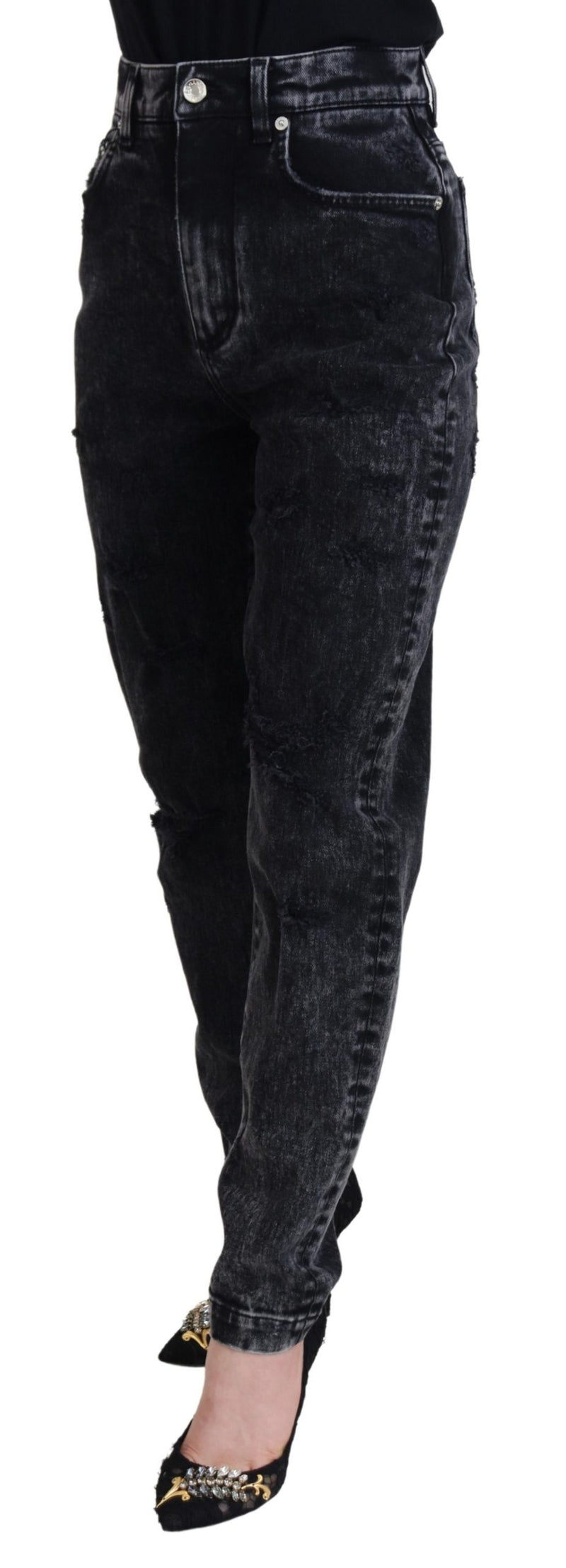 Elegant Black Denim Pants Dolce & Gabbana