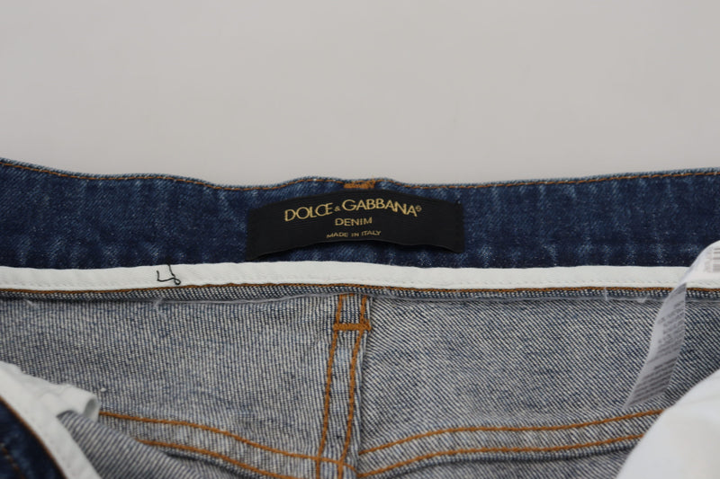 Elegant Blue Denim Pants - Tailored Fit Dolce & Gabbana