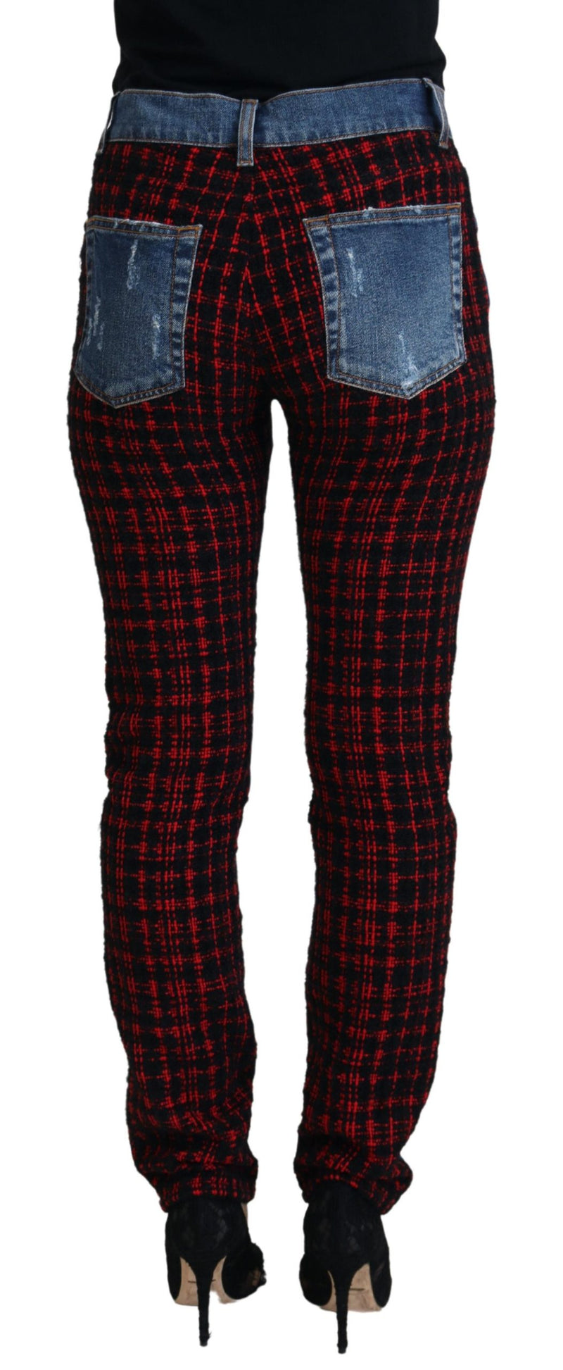 Elevated Elegance Checkered Back Denim Pants Dolce & Gabbana