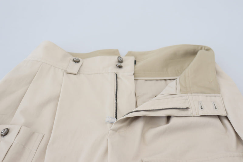 Elegant Beige Cotton Trousers Dolce & Gabbana