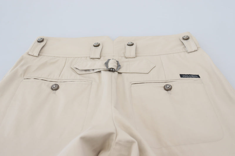 Elegant Beige Cotton Trousers Dolce & Gabbana