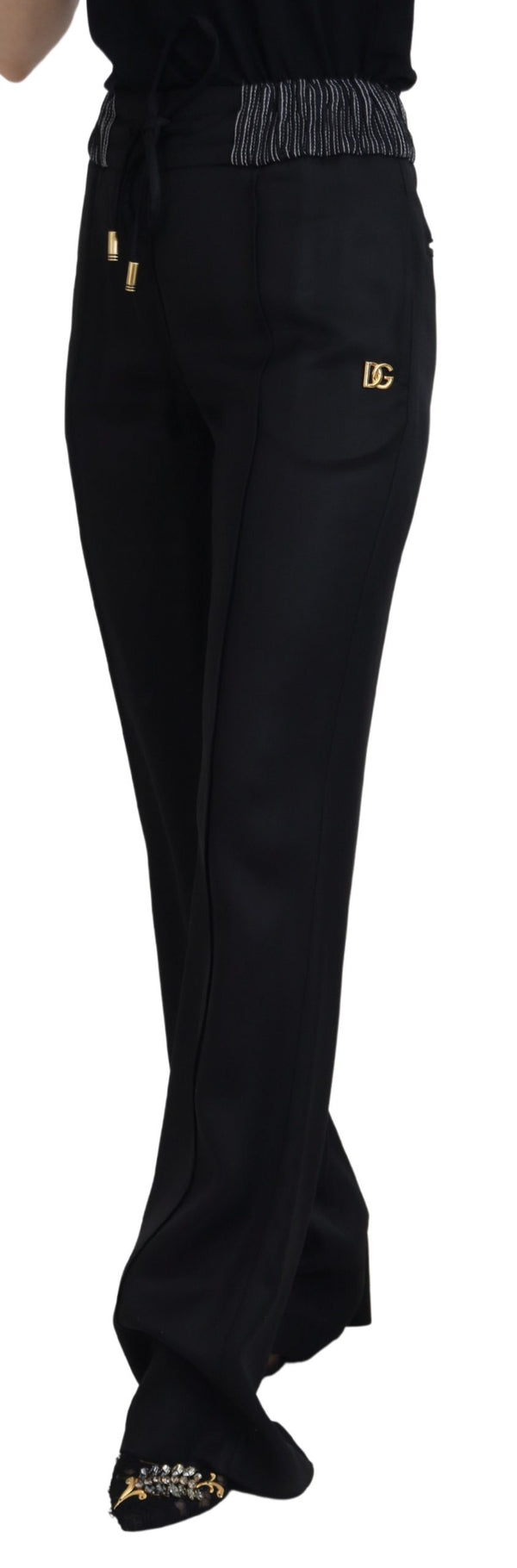 Elegant Black Cotton Pants Dolce & Gabbana