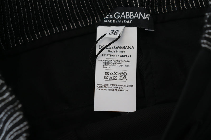 Elegant Black Cotton Pants Dolce & Gabbana