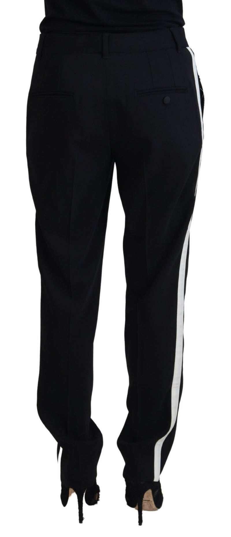 Elegant Black Wool-Silk Blend Trousers Dolce & Gabbana