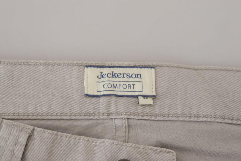 Elegant Gray Cotton Blend Pants Jeckerson