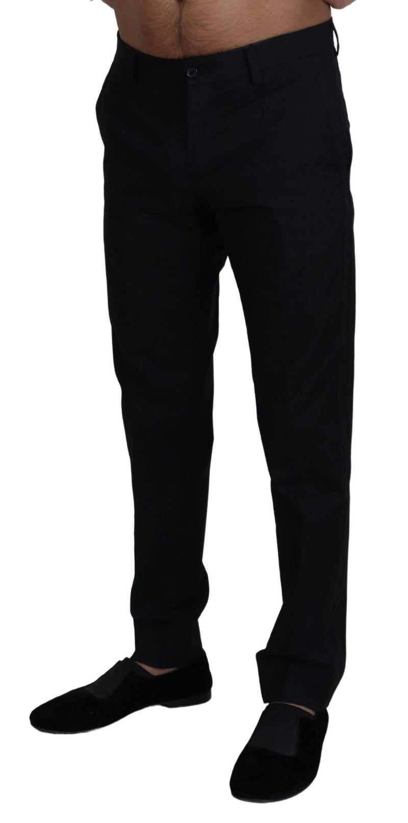 Elegant Black Cotton Trousers Dolce & Gabbana