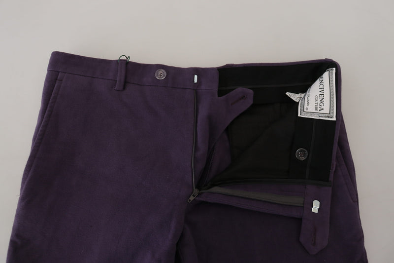 Elegant Purple Cotton Trousers BENCIVENGA