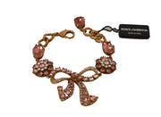 Elegant Crystal Charm Gold Bracelet Dolce & Gabbana