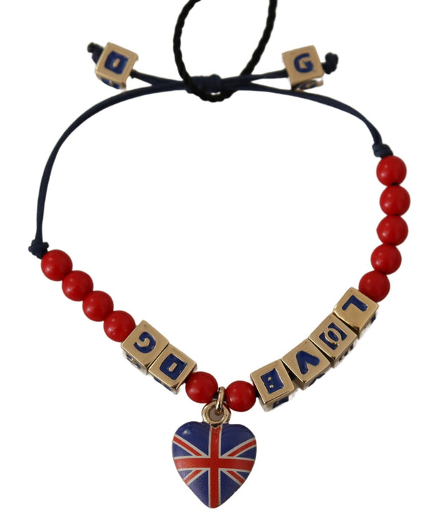 Elegant Blue, Red Glass & Zama Bracelet Dolce & Gabbana