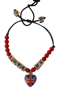 Elegant Blue, Red Glass & Zama Bracelet Dolce & Gabbana