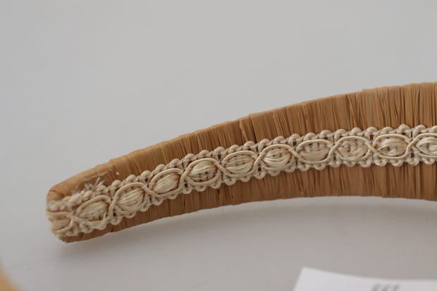 Exquisite Beige Viscose Diadem Headband Dolce & Gabbana