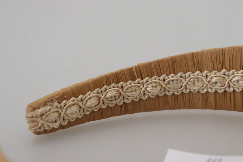 Exquisite Beige Viscose Diadem Headband Dolce & Gabbana