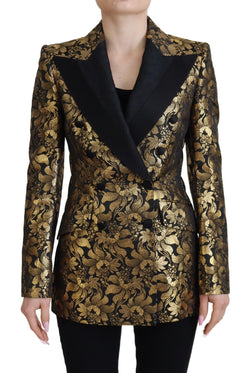 Elegant Black and Gold Floral Jacket Dolce & Gabbana