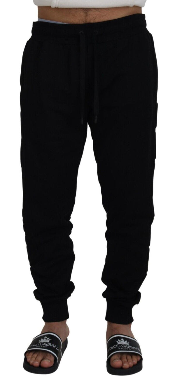 Elegant Black Cotton Jogger Pants Dolce & Gabbana