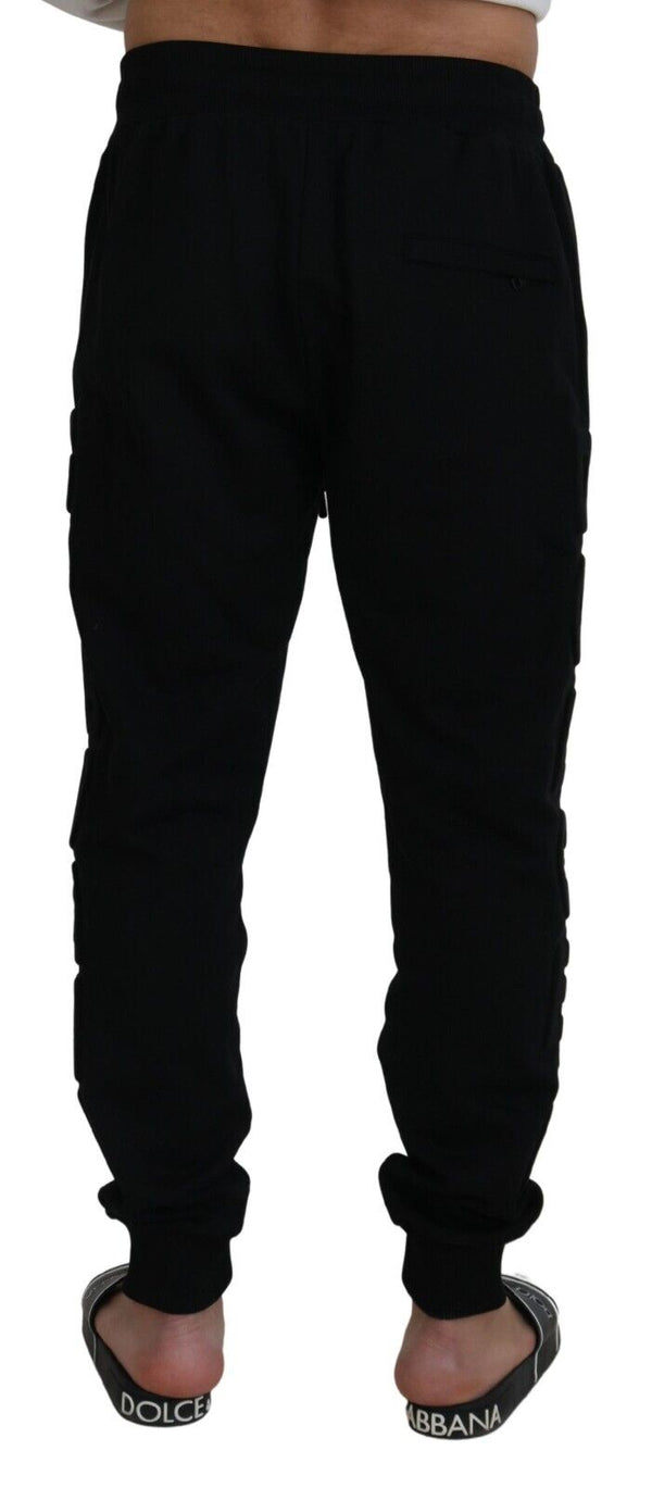 Elegant Black Cotton Jogger Pants Dolce & Gabbana