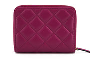 Elegant Purple Quilted Leather Wallet Versace