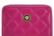 Elegant Purple Quilted Leather Wallet Versace