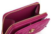 Elegant Purple Quilted Leather Wallet Versace