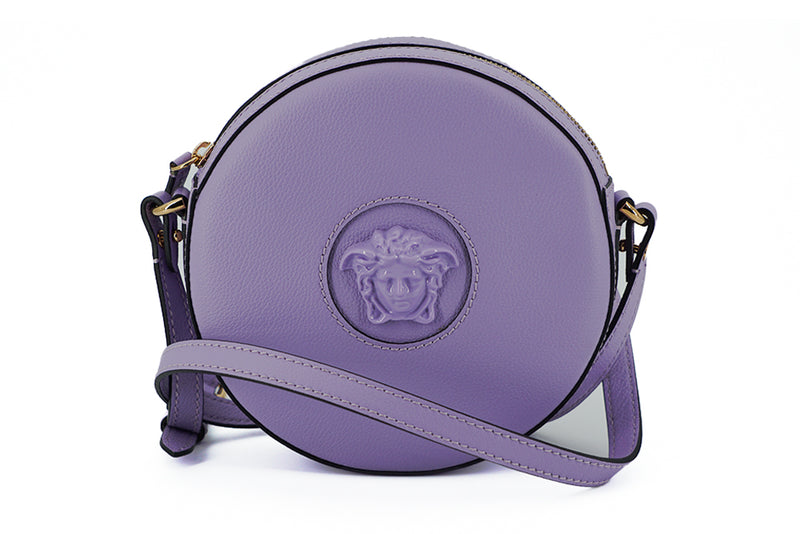 Elegant Purple Round Shoulder Bag Versace