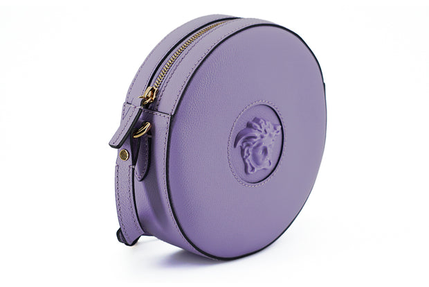 Elegant Purple Round Shoulder Bag Versace