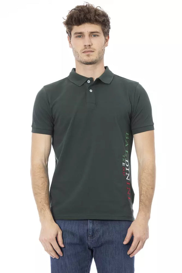 Green Cotton Men Polo Baldinini Trend